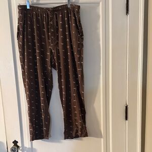 Stafford Brown flannel pajama bottoms with ducks